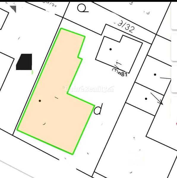 Na predaj rodinny dom v obci Iža. - Plán pozemku s vyznačenou parcelou pre rodinný dom v Iži.
