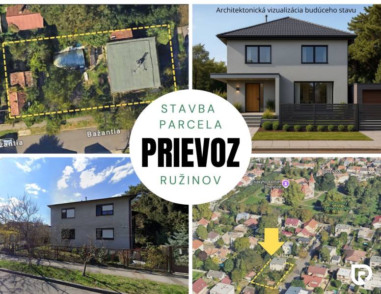 Exkluzívny stavebný pozemok Ružinov - Prievoz 760 m²   - Parcela s domom na ulici Bažantia v Bratislave - Ružinove, vhodná na bývanie.