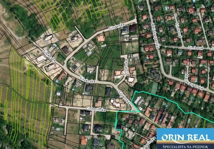 KÚPA SP V LIMBACHU - 1500 M2 - Letecký pohľad na pozemky na bývanie v oblasti Limbach, ulica Záhradná.