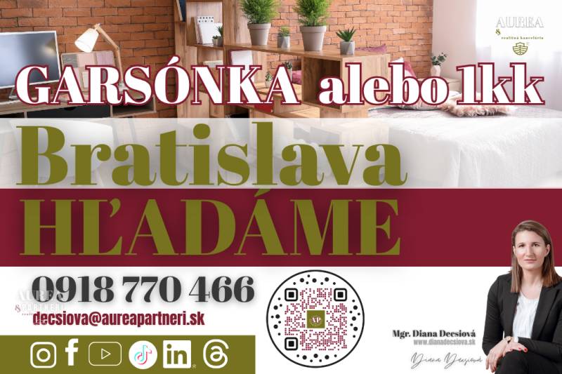 KÚPA 1-IZB BYT alebo garsónka Bratislava pre záujemcov z obhliadok - Hľadáme garsónku alebo 1-izbový byt v Bratislave s podlahou s dreveným dekorom.