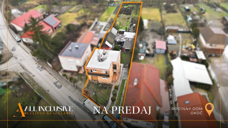 Na predaj 4-izb. rodinný dom s garážou, Okoč - Letecký pohľad na rodinný dom v Okoči, Veľký Meder. Na predaj.