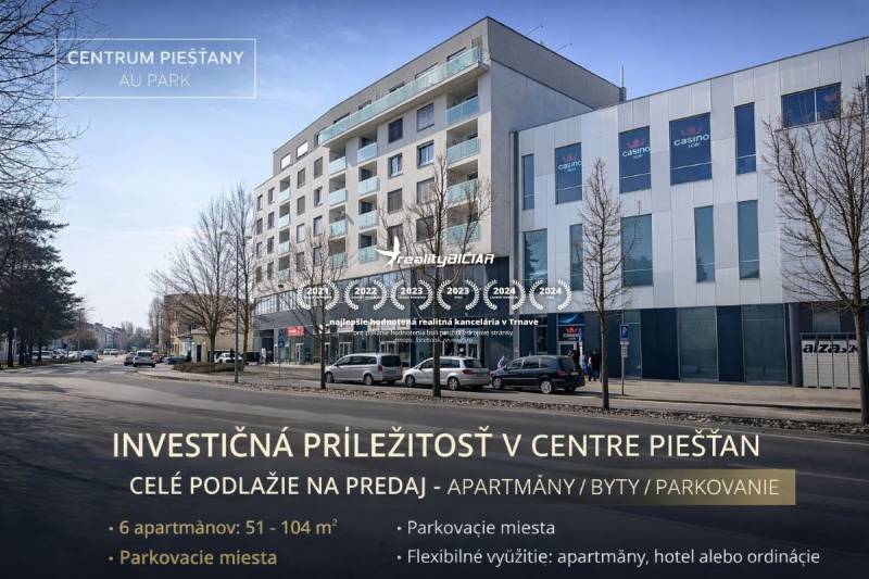 EXKLUZÍVNE: Celé podlažie v centre Piešťan s projektom apartmánov - Budova na ulici Nitrianska 755 v Piešťanoch ponúka zvláštne nehnuteľnosti na predaj.