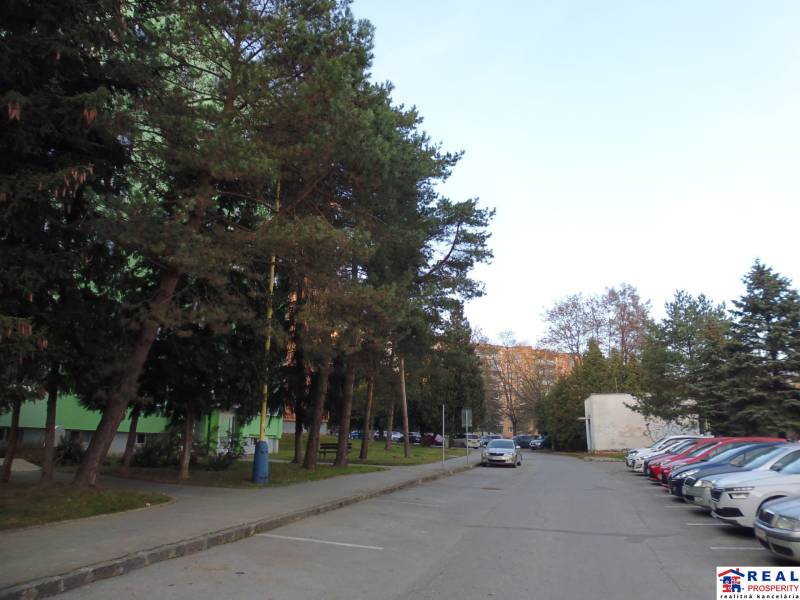 PRENÁJOM: M.NEŠPORA - 2-izbový byt, 58 m2, 7.posch. - Sídlisko III. - Parkovisko obklopené zeleňou a autami v lokalite Prešova.