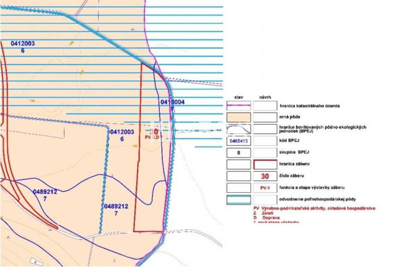 NA PREDAJ: Investičný pozemok 85 291 m² – Rešica, Košice-okolie - Katastrálna mapa zobrazujúca hranice pozemkov a zástavby v oblasti Zvláštne nehnuteľnosti.