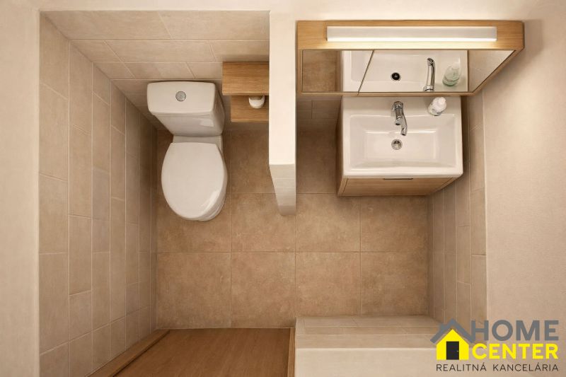 PREDAJ: Rodinný dom po rekonštrukcii /700 m2 pozemok/ Zemianska Olča - Kúpeľňa v rodinnom dome s toaletou, umývadlom a podlahou s dreveným dekorom.