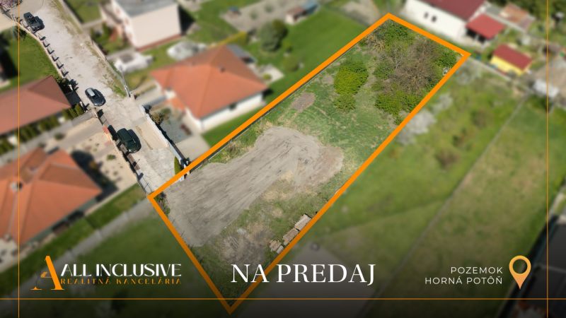 Na predaj 1396 m² stavebný pozemok, Horná Potôň