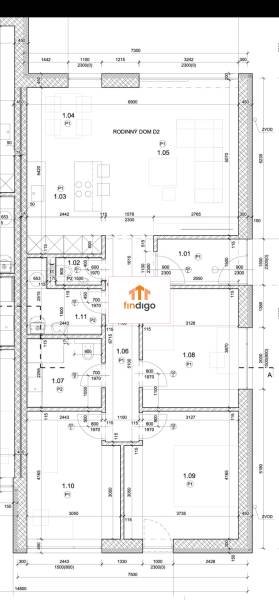 PRENÁJOM - 4 izbový rodinný dom, ktorý je súčasťou dvojdomu   - Pôdorys rodinného domu s rozložením miestností a rozmermi.