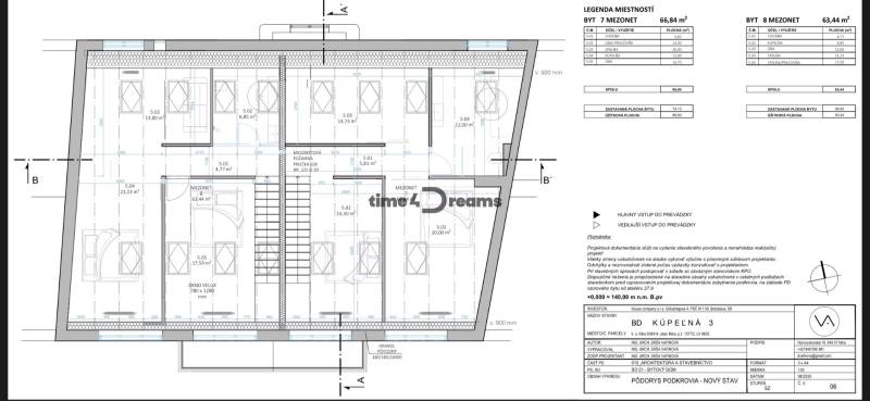 NA PREDAJ  5 izbový Mezonet v centre Nitry - Pôdorys 5 a viac izbového bytu na Kúpeľnej ulici v Nitre.