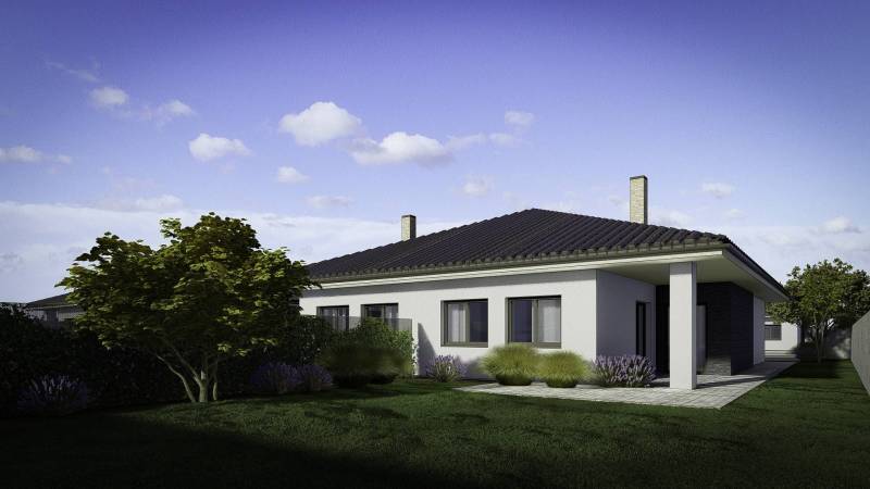 4izbový rodinný dom - Horná Potôň - Rodinný dom na ulici Dlhá, Horná Potôň, obklopený zeleňou a upravenou záhradou.