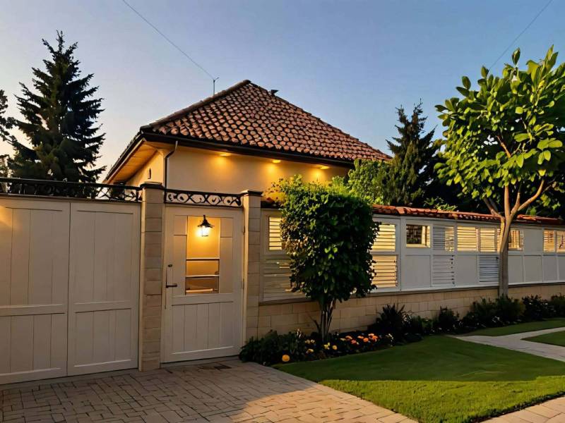 ☎️ 0918197701- Na predaj starší rodinný dom vhodný na kompletnú presta - Rodinný dom v Dunajskom Klátove, obklopený zeleňou a jasným osvetlením v podvečer.