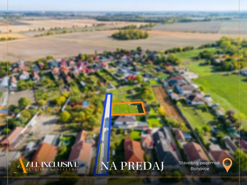 Na predaj stavebný pozemok (581 m²), Rohovce