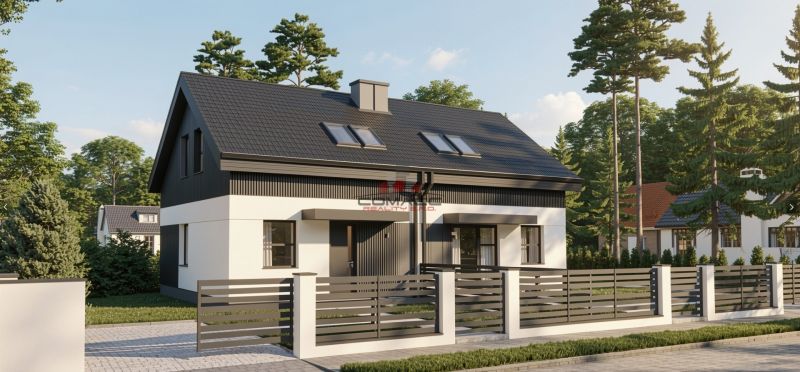 4iz Novostavba Sasinkovo v Štandarde - Rodinný dom v Sasinkove na ulici Sasinkovo, obklopený stromami a moderným plotom.