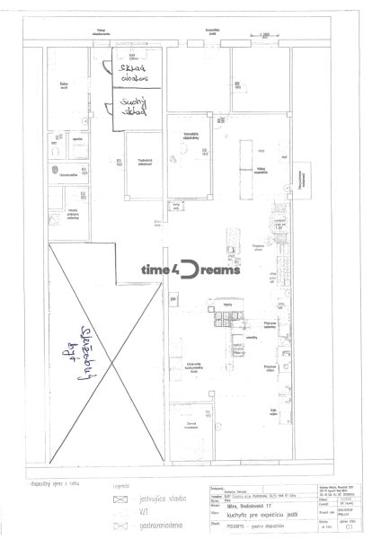ODSTÚPENIE gastro prevádzky PIZZA Top v Nitre - Pôdorys kuchyne a gastro priestorov: sklad, technická miestnosť, prípravné zóny.