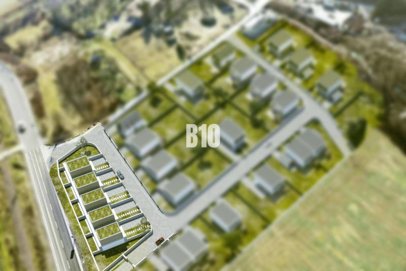 NOVÉ TEPLICE – pripravený developerský projekt | 5 RD / viac bytových  - Vizualizácia pozemku na bývanie v Trenčianskych Tepliciach s plánovanou zástavbou.