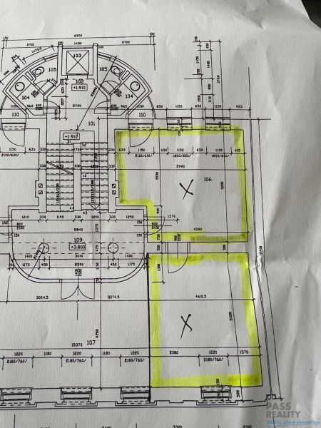 PRENÁJOM dvojkancelárie v centre Starého Mesta, Grösslingová ulica - Pôdorys kancelárií s vyznačenou plochou v centre Bratislavy, Grösslingova ulica.