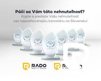 | Pekný a priestranný 3-izbový byt | 70m² |  - Ocenia a logo realitnej kancelárie RADO a RentHub so značkou Overený člen.