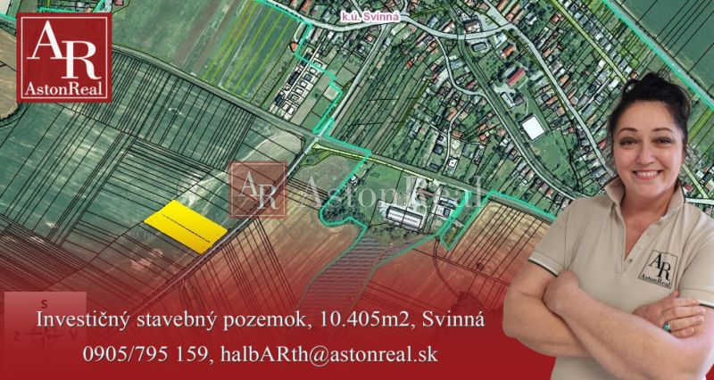 Investičné stavebné pozemky: 4.888m2, 5.517m2 alebo 10.405m2, Svinná