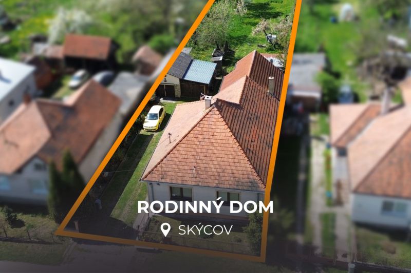 RODINNÝ DOM - CHALUPA S VEĽKÝM POZEMKOM | SKÝCOV - Rodinný dom v Skýcove na ulici Konopniská obklopený záhradou a garážou.