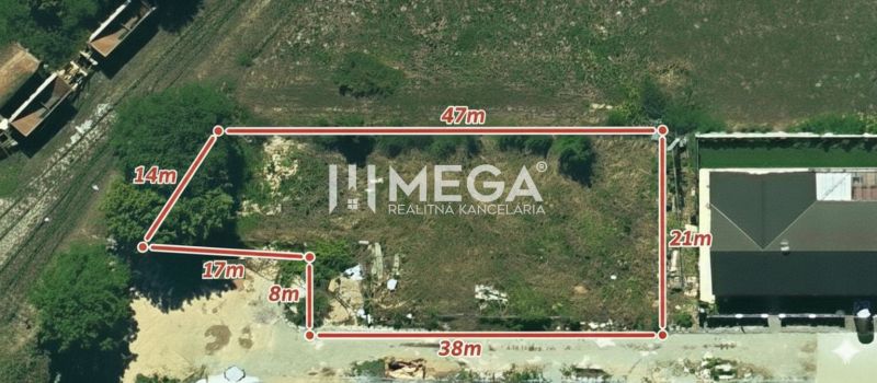 NA PREDAJ: Exkluzívny stavebný pozemok v Košiciach – Barca 957 m² - Letecký pohľad na pozemok určený na bývanie v mestskej časti Košice IV.