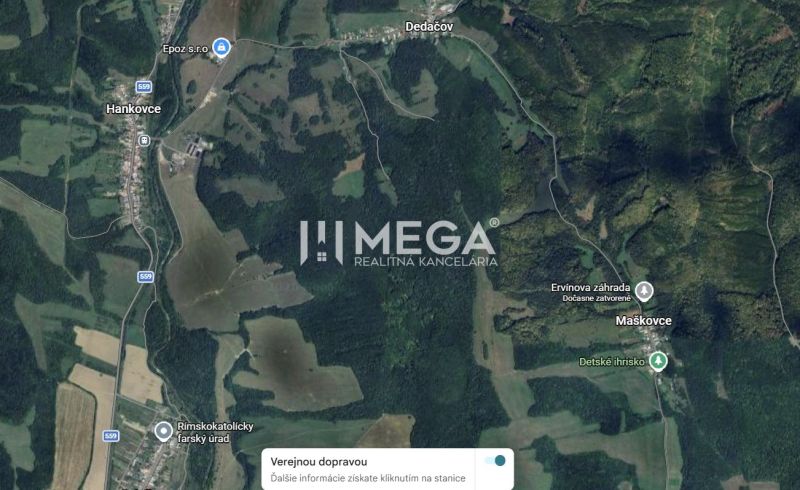 NA PREDAJ LESNÉ POZEMKY 7,8 ha MAŠKOVCE-DEDAČOV - Letecký pohľad na poľnohospodárske a lesné pozemky pri Maškovciach.