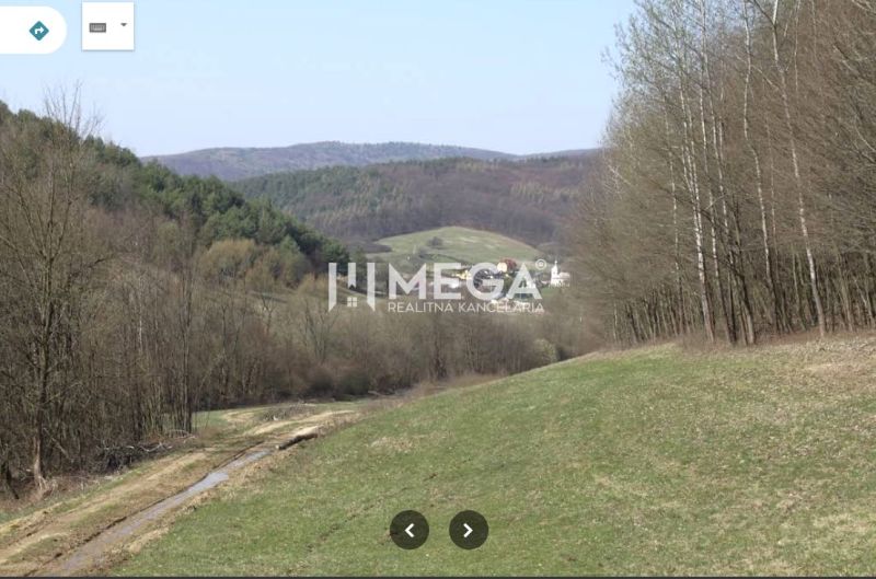 NA PREDAJ LESNÉ POZEMKY 7,8 ha MAŠKOVCE-DEDAČOV - Krajina Maškoviec s poľnohospodárskymi a lesnými pozemkami obklopená kopcami a lesmi.