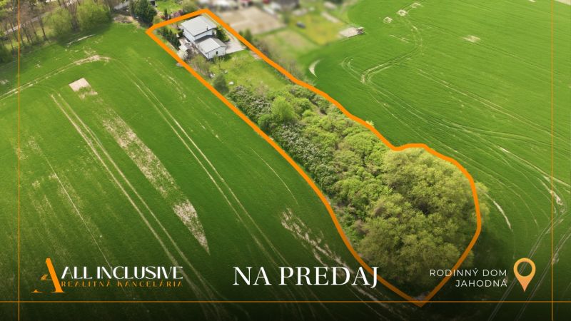 Na predaj 4-izb.rod.dom s veľkorysým pozemkom, Jahodná - Rodinný dom v Jahodnej obklopený rozsiahlym pozemkom a zeleňou na predaj.