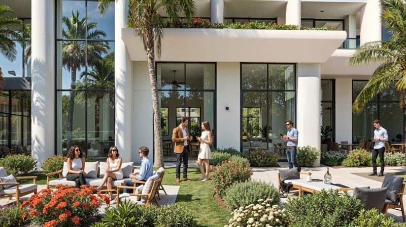 Predaj 3-izbového bytu, Zanzibar - Skupina ľudí oddychuje na upravenej záhrade pred 2-izbovým bytom v Paje.