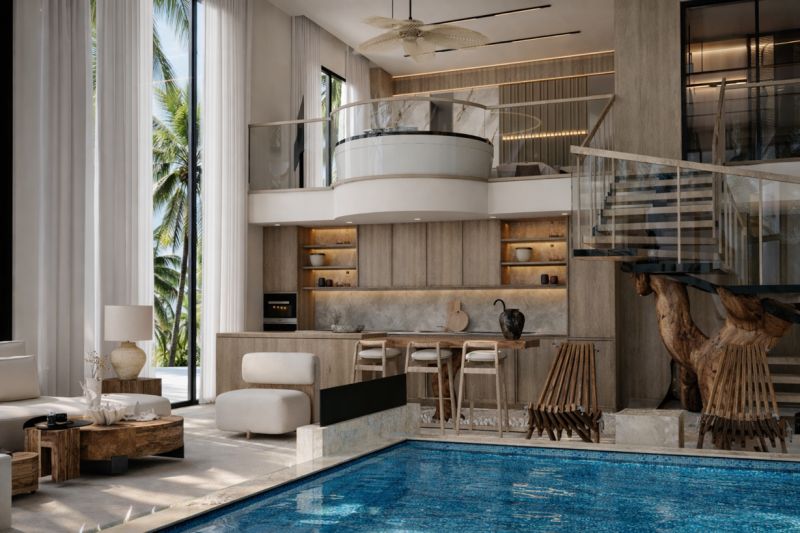 Predaj 4-izbového bytu, Zanzibar - Luxusný 4-izbový byt s bazénom, dreveným dekorom a moderným interiérom.
