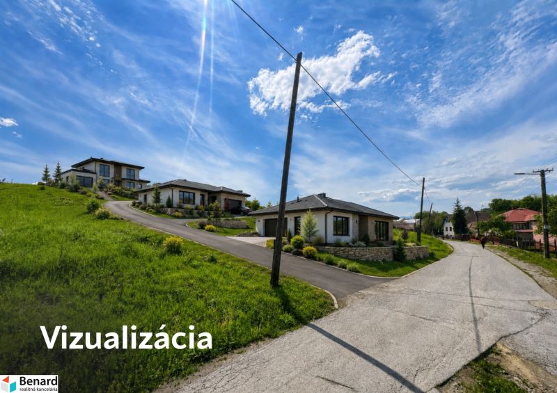 Priestranný stavebný pozemok 2 441 m² vo Finticiach - Vizualizácia pozemkov pre bývanie vo Finticiach, zasadená do zeleného prostredia.