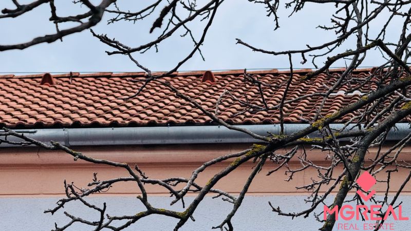 Na predaj 3 i byt so záhradou v Partizánskom – centrum - Strecha so škridlami a konármi v Partizánskom na ulici Rudolfa Jašíka, 3-izbový byt.