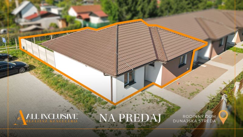 Na predaj 3-izb. rod. dom – časť dvojdomu, Dun. Streda - Rodinný dom v Dunajskej Strede na Ovocnom sade s garážou a terasou.