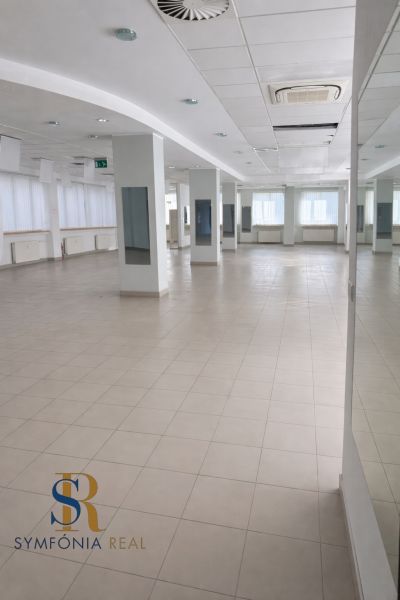 NA PRENÁJOM | Obchodný priestor v centre Galanty - 240 m² - Priestranné obchodné priestory s bielymi stenami, stĺpmi a dlažbou.
