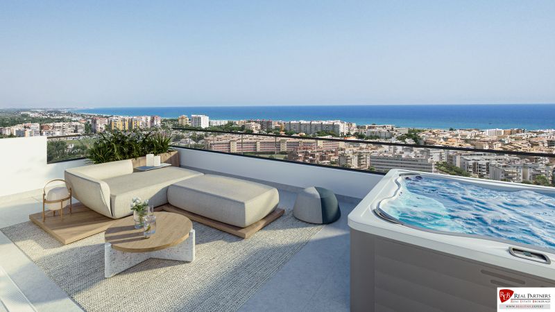 1-izbový apartmán pri pláži, Canet, Costa de Valencia - Rekreačný apartmán v Canet d'En Berenguer s terasou, jacuzzi a panoramatickým výhľadom na mesto.
