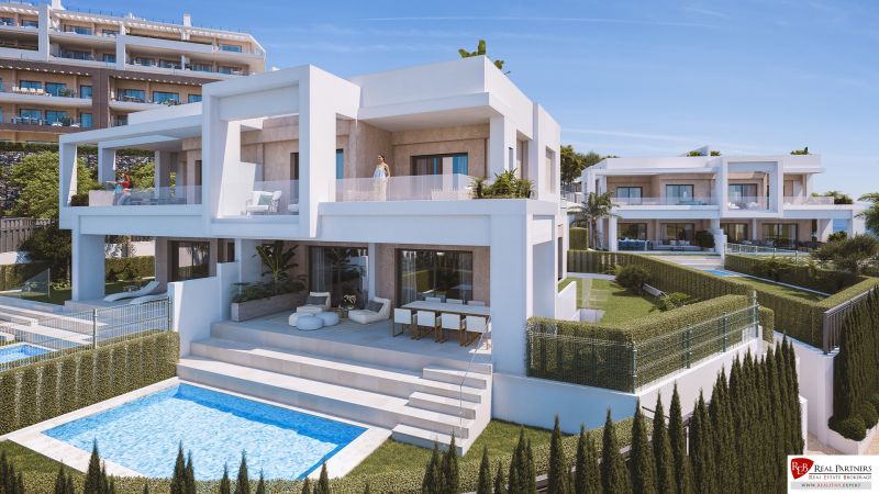 1-izbový apartmán s výhľadom na more, Estepona, Costa del Sol - Rekreačný apartmán v Estepona s bazénom a terasou, obklopený zeleňou.
