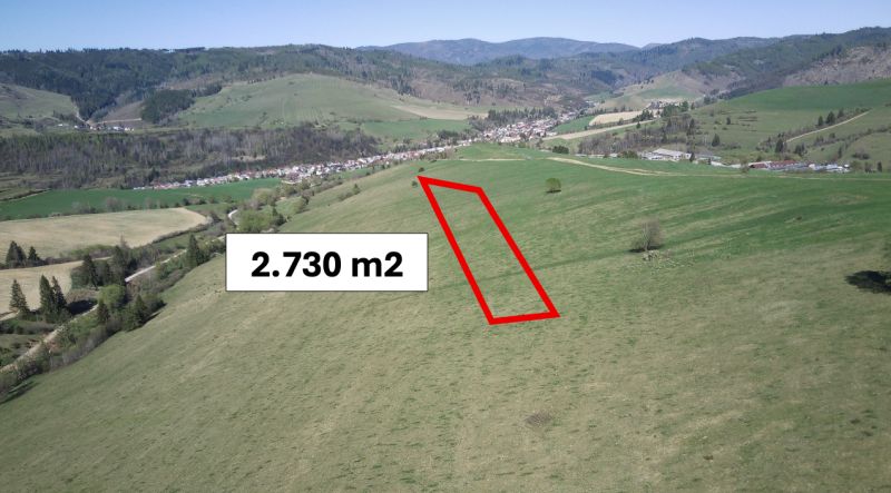 Čierny Balog – 2.730 INVESTIČNÝ pozemok v podiele 1/1 - Poľnohospodárske a lesné pozemky Čierny Balog, rozloha 2 730 m² medzi malebnými kopcami.