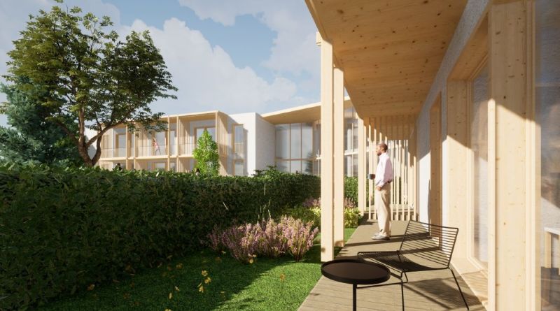 NA PREDAJ: Zabehnutý hotel Amália s wellnesom v srdci Vysokých Tatier - Exteriér Hotely a penzióny v Novej Lesnej so záhradou a balkónom s dreveným dekorom.