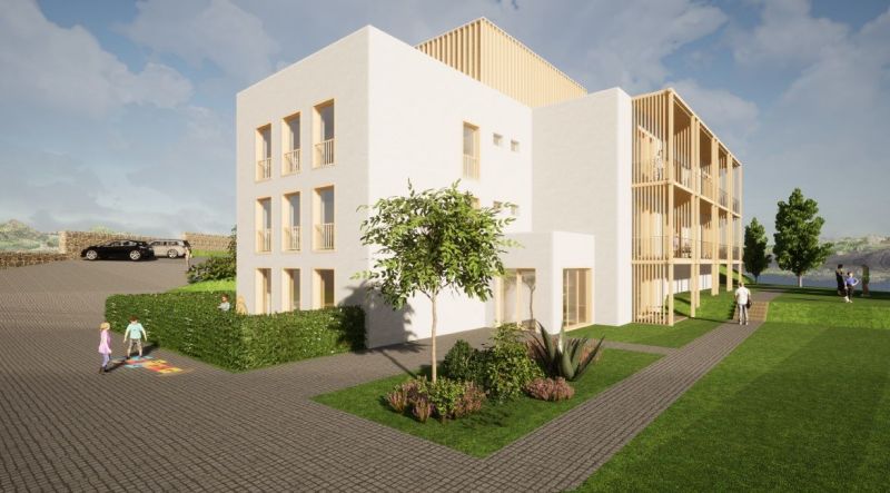 NA PREDAJ: Zabehnutý hotel Amália s wellnesom v srdci Vysokých Tatier - Budova v Novej Lesnej obklopená zeleňou, súčasť Hotely a penzióny.
