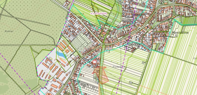 - PREDAJ - STAVEBNÝ POZEMOK - 1132 m2 - KOSTOLIŠTE - MALACKY - Mapa pozemkov na Za bytovkou v Kostolišti určená na bývanie.