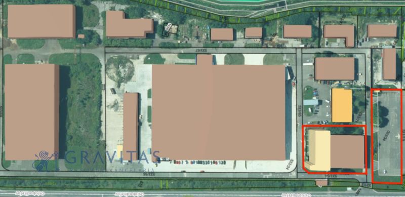 FORVIN TOWER - Predaj administratívnej budovy, Veľký Krtíš - Mapa zobrazuje budovy na ulici Liaz a zvláštne nehnuteľnosti s logom leva.