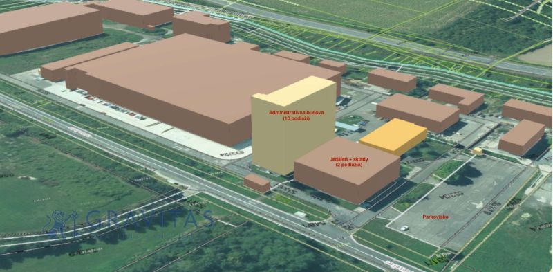 FORVIN TOWER - Predaj administratívnej budovy, Veľký Krtíš - Na obrázku sú znázornené priemyselné zvláštne nehnuteľnosti a budovy na ulici Liaz.