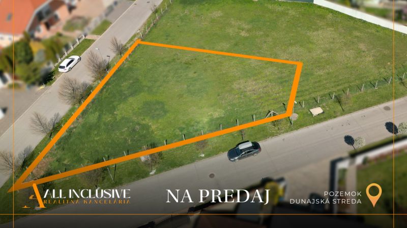 Na predaj pozemok o výmere 809m², Dunajská Streda