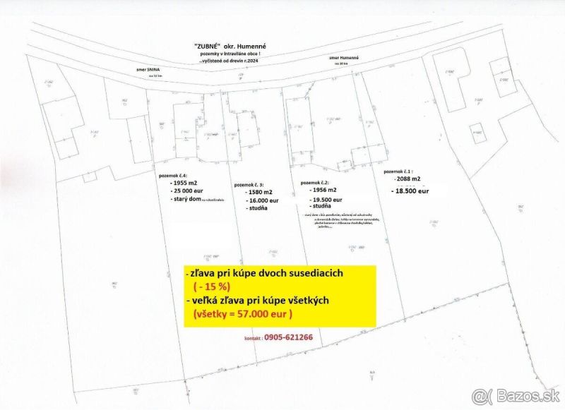Na predaj stavebné pozemky - 7 500 m² v obci Zubné. - Pozemok na predaj v Zubnom, okres Humenné, lokalita pre zvláštne nehnuteľnosti.