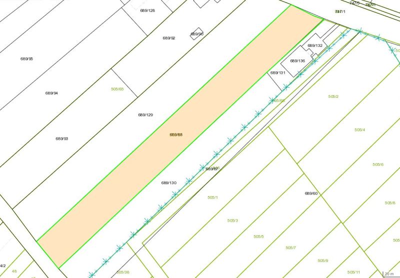 Na predaj pozemok o rozlohe - 4 070 m² vhodný na výstavbu rodinného do - Katastrálna mapa so zobrazením pozemkov na bývanie v Slovenskej Volovej.