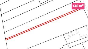 Na predaj stavebný pozemok o rozlohe - 2050 m² v obci Karná cca.15min. - Pozemky - bývanie v meste Karná s rozlohou 140 m², zobrazené na plániku.