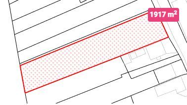 Na predaj stavebný pozemok o rozlohe - 2050 m² v obci Karná cca.15min. - Mapa pozemku s plochou 1917 m² v Karnej, určený na bývanie.