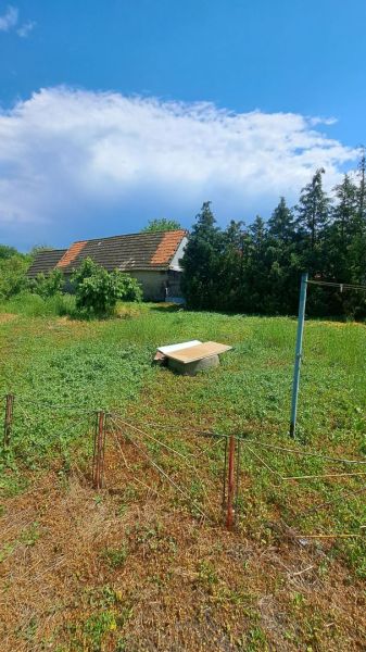 Pokojné bývanie v obci Kava + investícia do budúcnosti - Rodinný dom v Komárne so starším plotom a záhradou na vidieku.