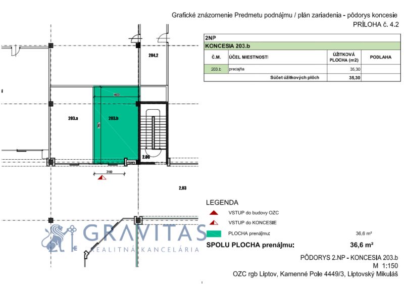Prenájom obchodného priestoru - Kamenné pole, LM - Pôdorys obchodných priestorov v Liptovskom Mikuláši na Kamennom poli 4449/3.