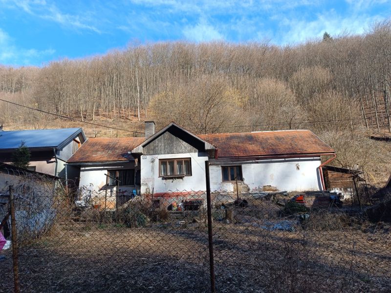 Na predaj chalupa  Banská Hodruša v tichej lokalite - Starší rodinný dom na ulici Banská Hodruša, okolie tvorí les a plot.