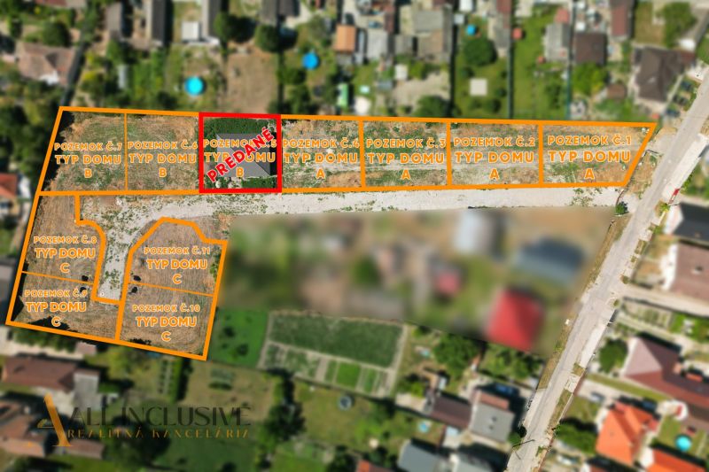 Projekt ČEREŠŇOVÁ ALEJ – 10 rod. domov/pozemk., Jelka - Letecký pohľad na predaj pozemkov pre rodinné domy v Jelke.