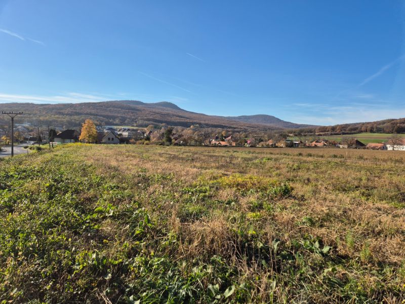 VELČICE - Stavebný pozemok, od 650 m2, okr. Zlaté Moravce - Výhľad na Pozemky - bývanie vo Velčiciach s kopcovitou krajinou v pozadí.